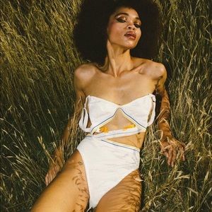 Solstice Intimates Campfire Ribbed Thong and Triangle bralette Set- Medium & XS